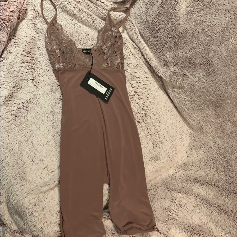 Pretty Little Thing mauve unitard- Size US10